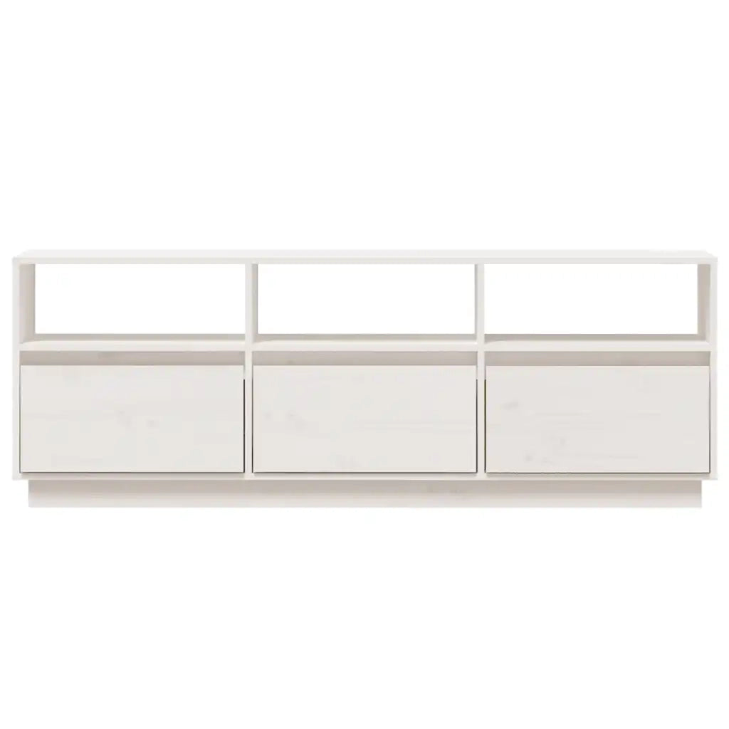 Mobile TV | Armadietto TV | Mobile Porta TV Bianco 140x37x50 cm in Legno Massello di Pino