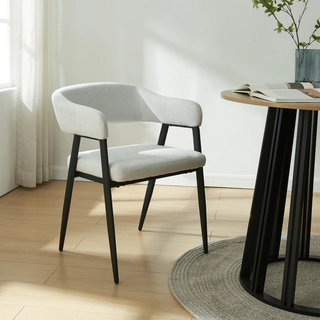 Set Kohlmand di 2 Sedie Imbottite da Sala Pranzo con Rivestimento in Tessuto - Grigio Chiaro [en.casa]