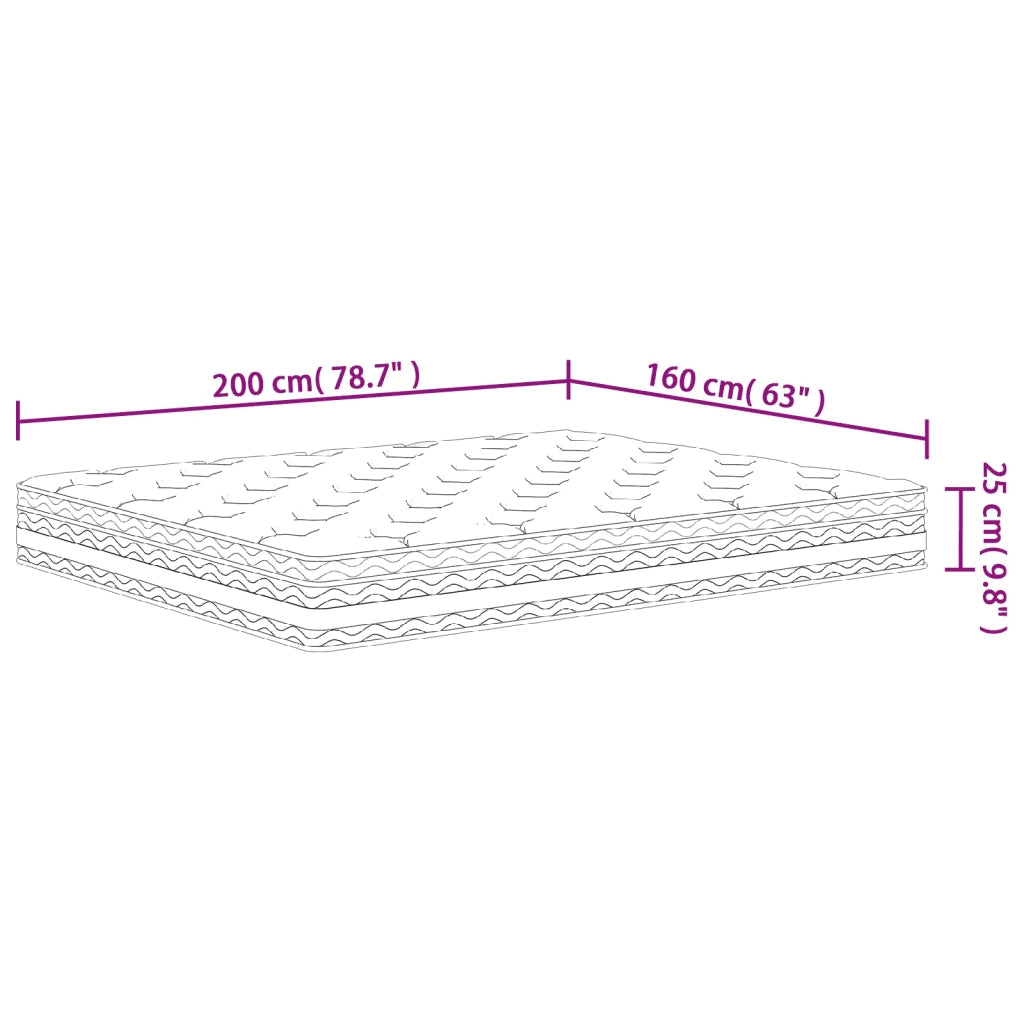 Materasso a Molle Insacchettate-Materasso per letto Medio 160x200 cm 800545
