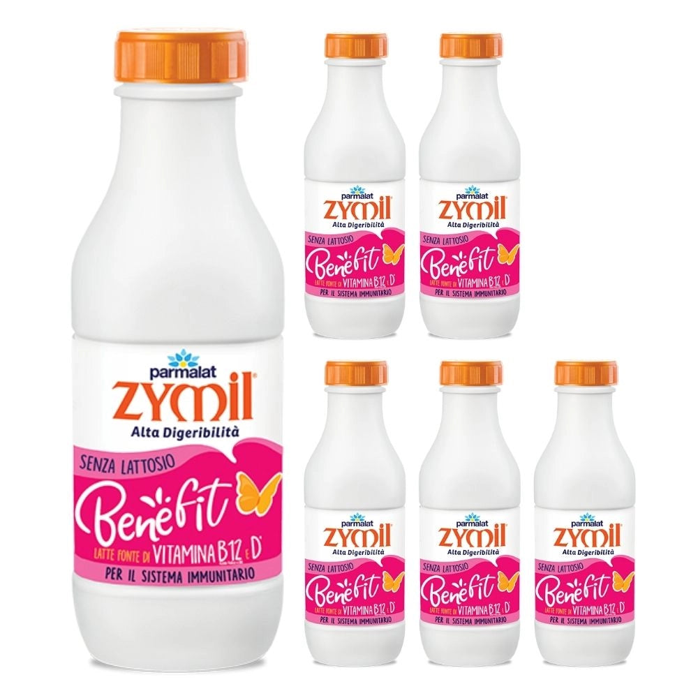 Parmalat zymil latte benefit vitamina b12 e d 6 bottiglie da 1 litro ciacuna