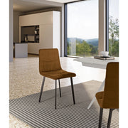 Sedia rivestita in tessuto easy-clean Gambe in metallo verniciato Ariel 46cm X 55cm H 87.5cm Stones