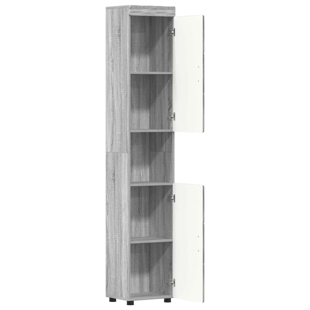 Set di Armadi da Bagno TULUM Grigio Sonoma 37 x 31,5 x 203 cm