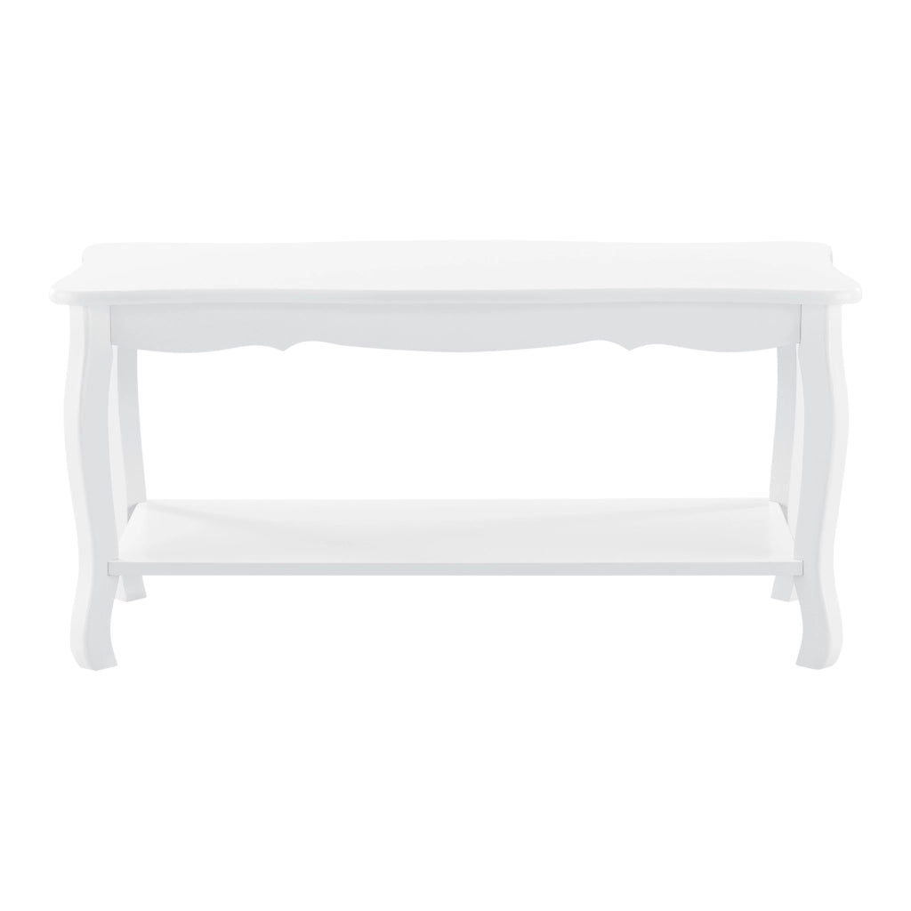 Tavolino da Salotto 'Shabby Chic' con Ripiano 87,5 x 40 x 42 cm - Bianco [en.casa]