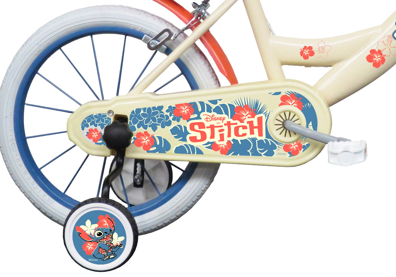 Bicicletta per Bambina 16" 2 Freni con Licenza Disney Stitch Bianca