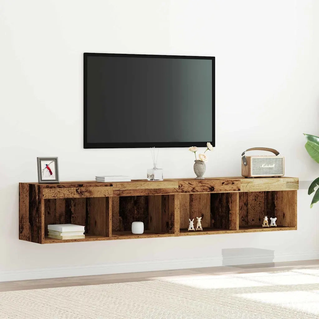 Set mobile TV con led 2 pcs Legno vecchio 80 x 30 x 30 cm 862201