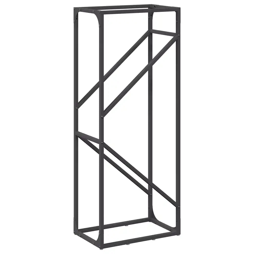 Rastrelliera per Legna da Ardere Nera 40x25x100 cm 864331