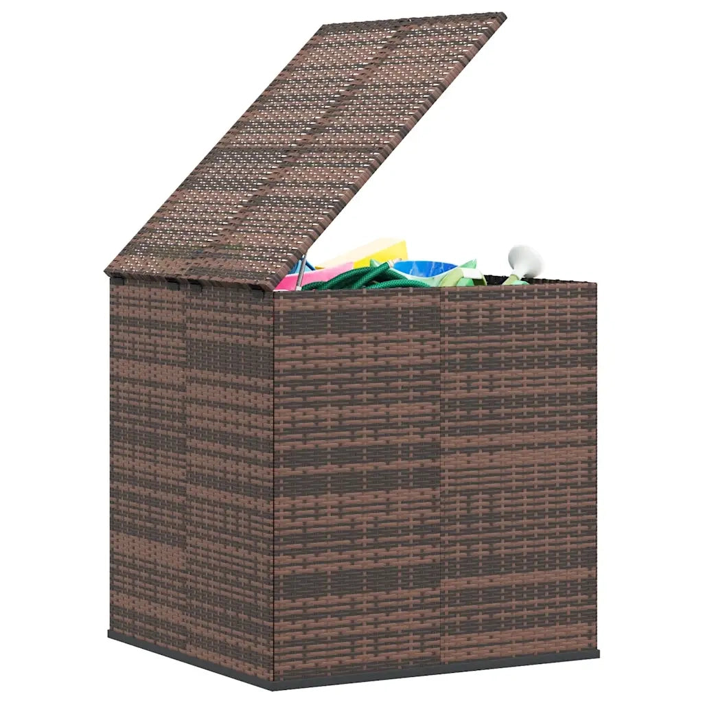 Contenitore da Giardino in Rattan PE 100x97,5x104 cm Marrone 317227