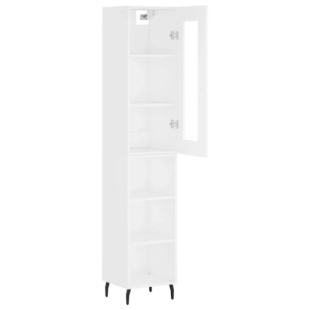 Buffet credenza cassettiera mobiletto mobile contenitore organizer cucina soggiorno salotto alto 34,5 x 34 x 180 cm legno ingegnerizzato bianco 02_0032339