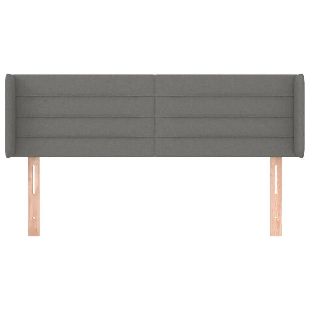 Testiera ad Orecchio Grigio Scuro 147x16x78/88 cm in Tessuto 3118907
