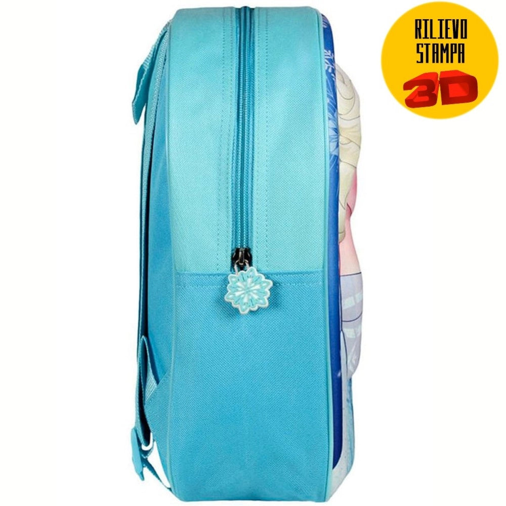 Trade Shop - Zainetto Frozen Elsa Anna Stampa Rilievo 3d Bambine Scuola Asilo Tempo Libero -