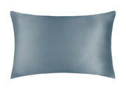 Federa Guanciale Cuscino Letto 100% Seta Chiusura Zip In Tinta Unita - Federa - Azzurro