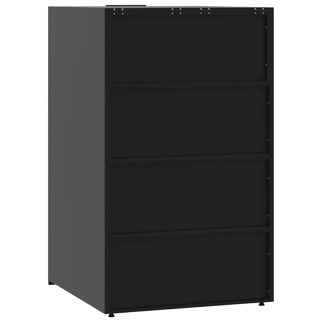 Copribidone con Ruote per Bidone Singolo Nero 69x79x117 Acciaio CFW1178892