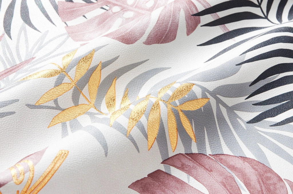 Tovaglia Cucina Antimacchia Plastificata 140x280 Cm Palme Metallizzate Copritavolo Tropicale Dis_C