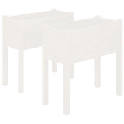 2 pz Fioriere | Cassetta per fiori | Vaso da Giardino Bianche 70x31x70 cm in Legno di Pino