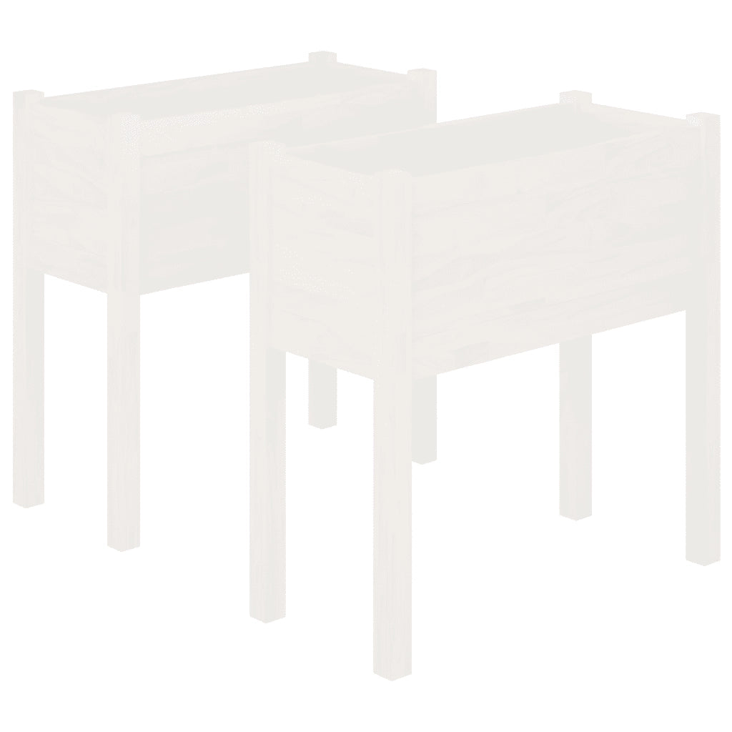 2 pz Fioriere | Cassetta per fiori | Vaso da Giardino Bianche 70x31x70 cm in Legno di Pino