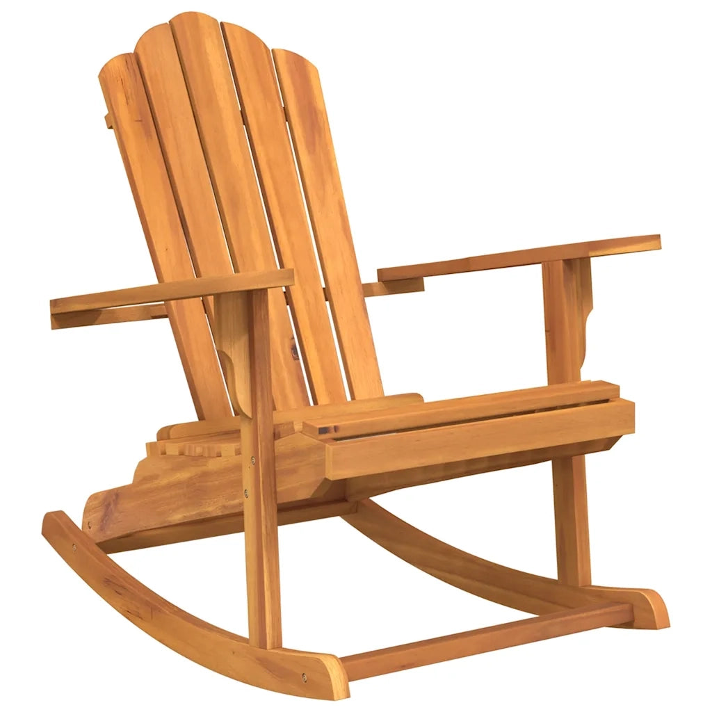 Sedia Dondolo Adirondack da Giardino in Legno Massello Teak 4008082