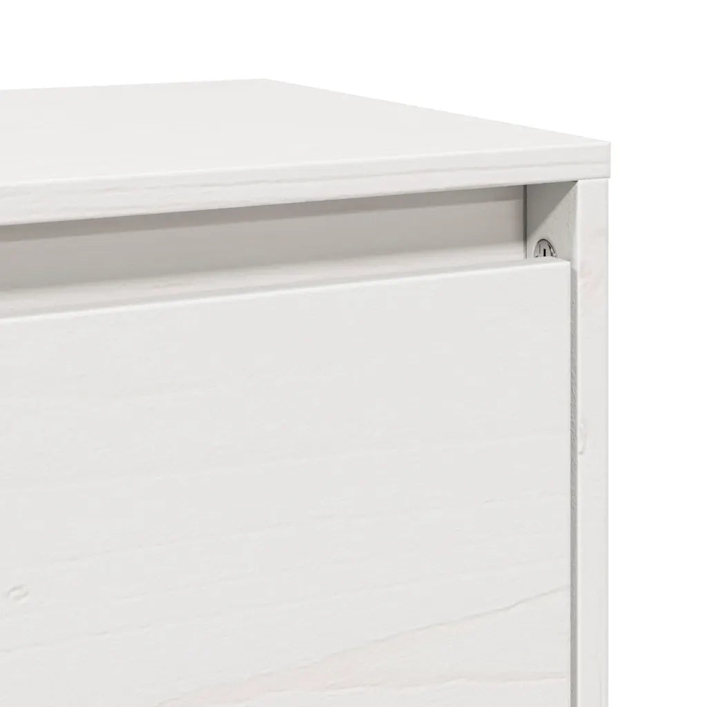 Pensili 2 pz Bianchi 100x30x35 cm in Legno Massello di Pino 813468