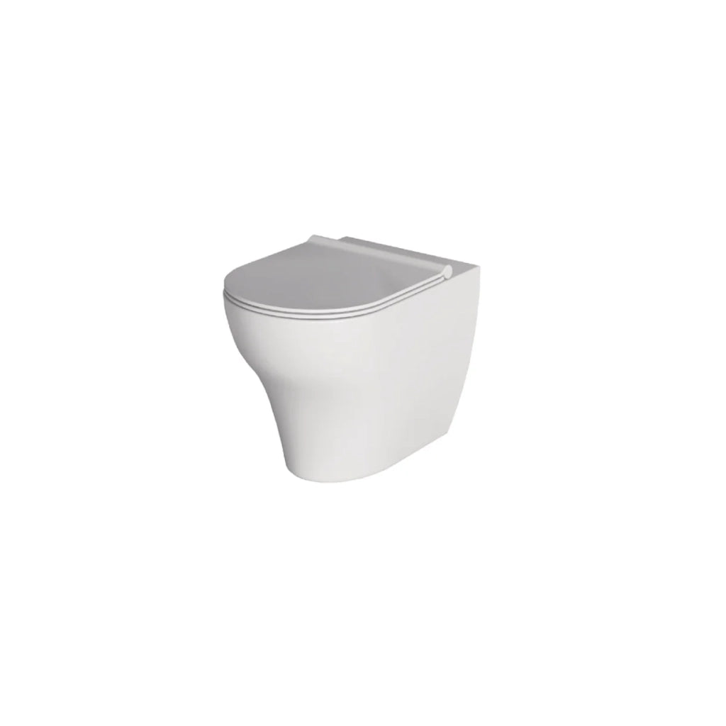 Coppia Di Sanitari Alice Ceramica Da Terra Filo Muro Senza Brida Bianco Lucido "Unica"