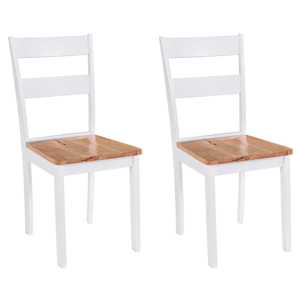 Sedie da Pranzo 2 pz Bianche in Massello di Hevea cod mxl 7683