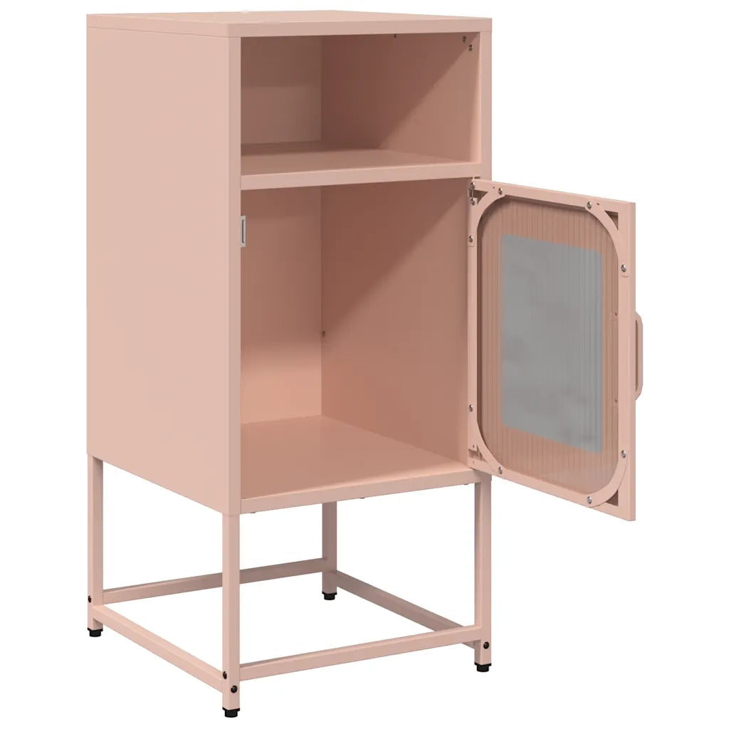 Comodino-Tavolino da notte Rosa 36x39x78 cm in Acciaio Laminato a Freddo