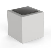 Pouf da Giardino 50x50 cm con Cuscino in Resina Arkema Iris Comfort Bianco