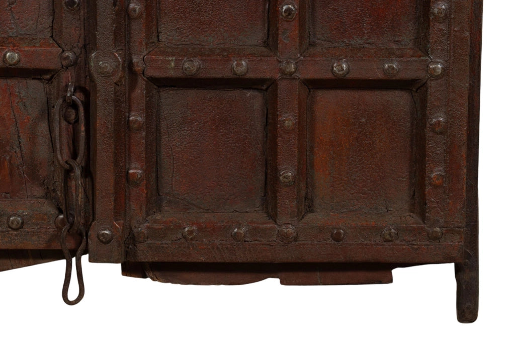 Biscottini Porta portone in legno massello e ferro da interno o da esterno vecchia e antica medievale scorrevole