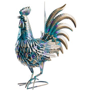Statua da giardino multicolore in ferro fatta a mano scultura animale a grandezza naturale da terra