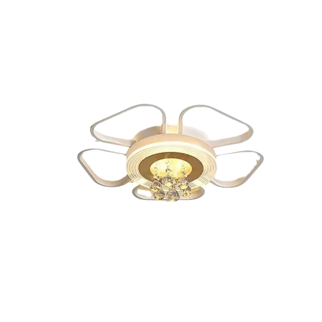 Lampadario da soffitto LED Plafoniera design moderno fiore cristalli IP20 50W luce calda