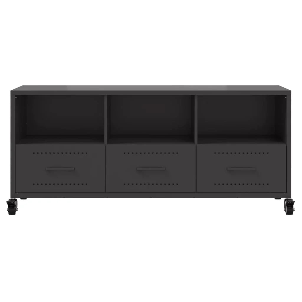 Mobile TV multimediale mensola TV credenza mobile TV sala da pranzo soggiorno camera da letto 100,5 x 39 x 43,5 cm acciaio nero 02_0025540