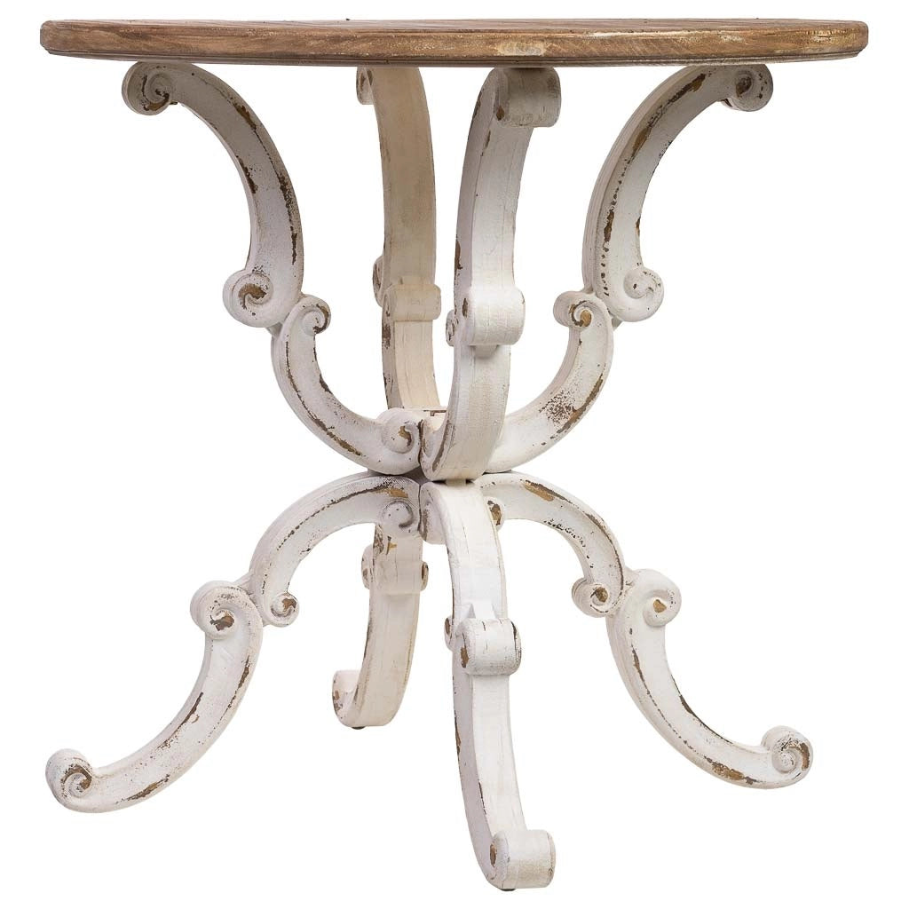 Tavolo rotondo in legno finitura invecchiata D80x80x79h cm