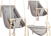 Schiaccio 3 in 1 per bambini con schiaccio a rotazione cintura di sicurezza CE XXL (grigio + stelle bianche)