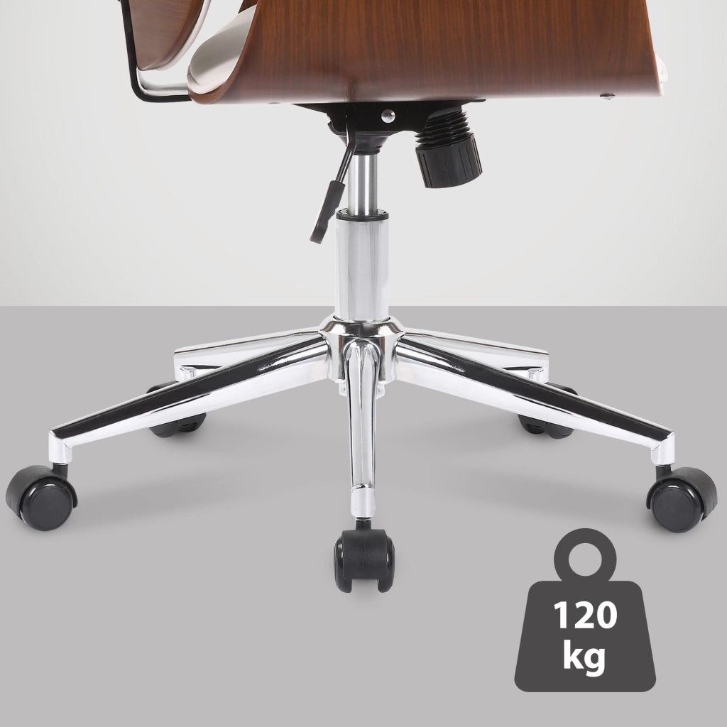 Sedia ufficio Kemberg in similpelle Noce/bianco