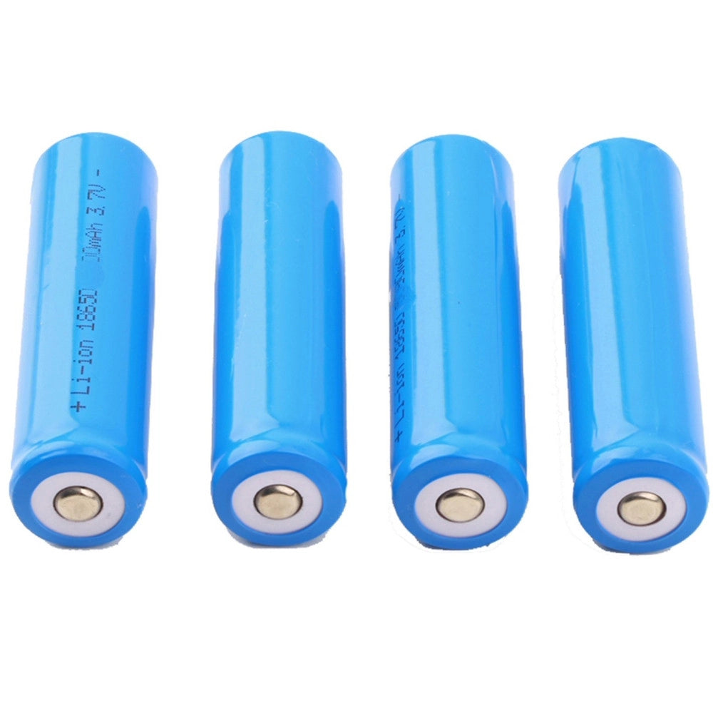 Trade Shop - 4 Batterie Batteria Ricaricabile Ioni Di Litio 680 Mah 3.7v Bl-18650 Torce Led -