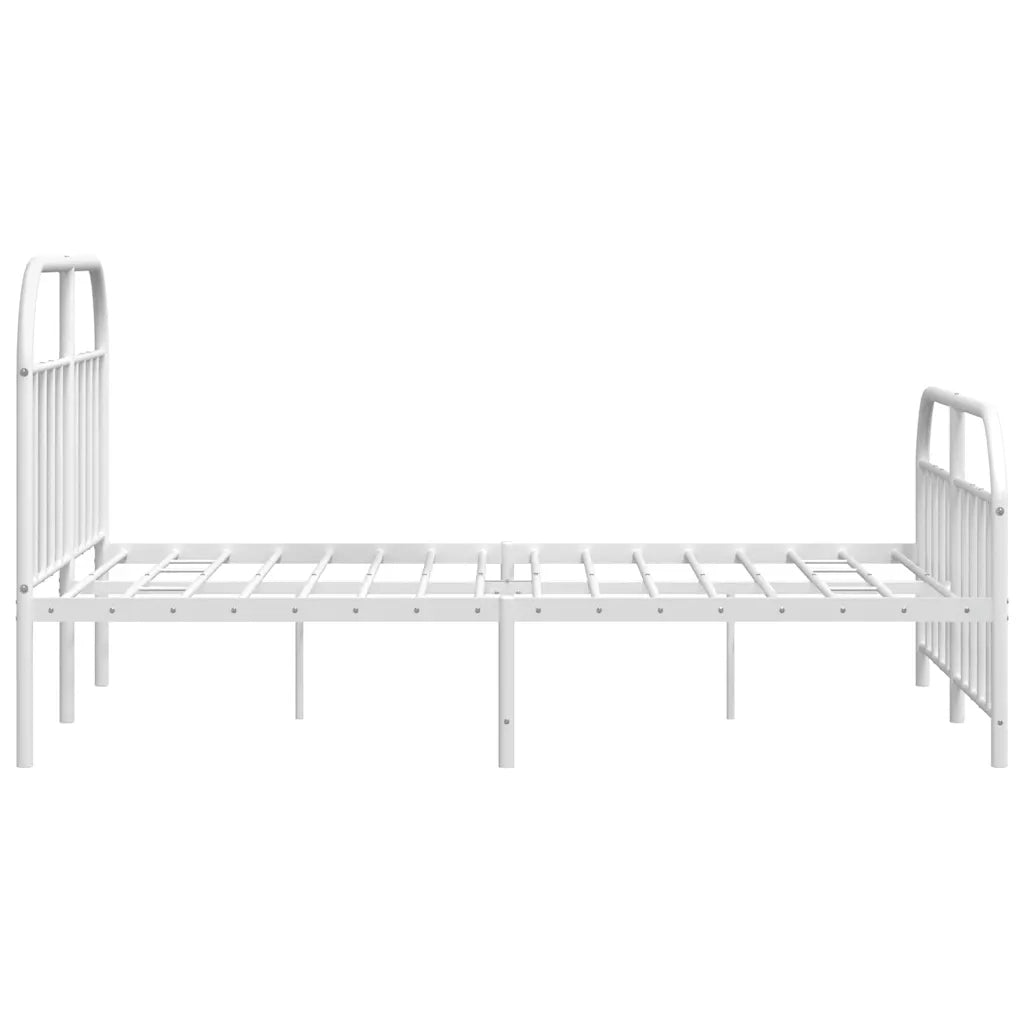 Giroletto con Testiera e Pediera Metallo Bianco 150x200 cm 353704
