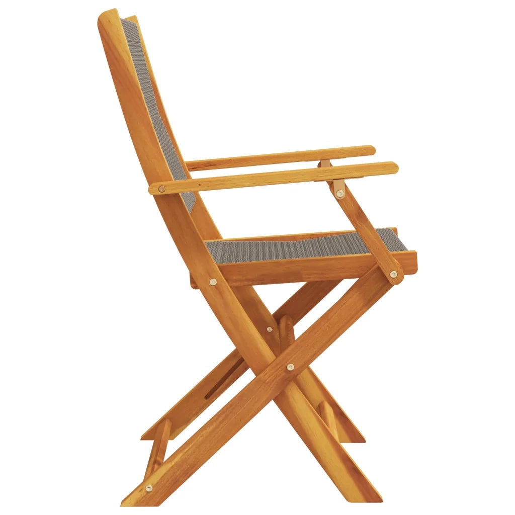 Sedie da Giardino Pieghevoli 6pz Grigie Legno Massello Acacia 3214569