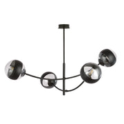 Plafoniera Emibig Hunter 4 luci E14 nero/vetro dimmerabile