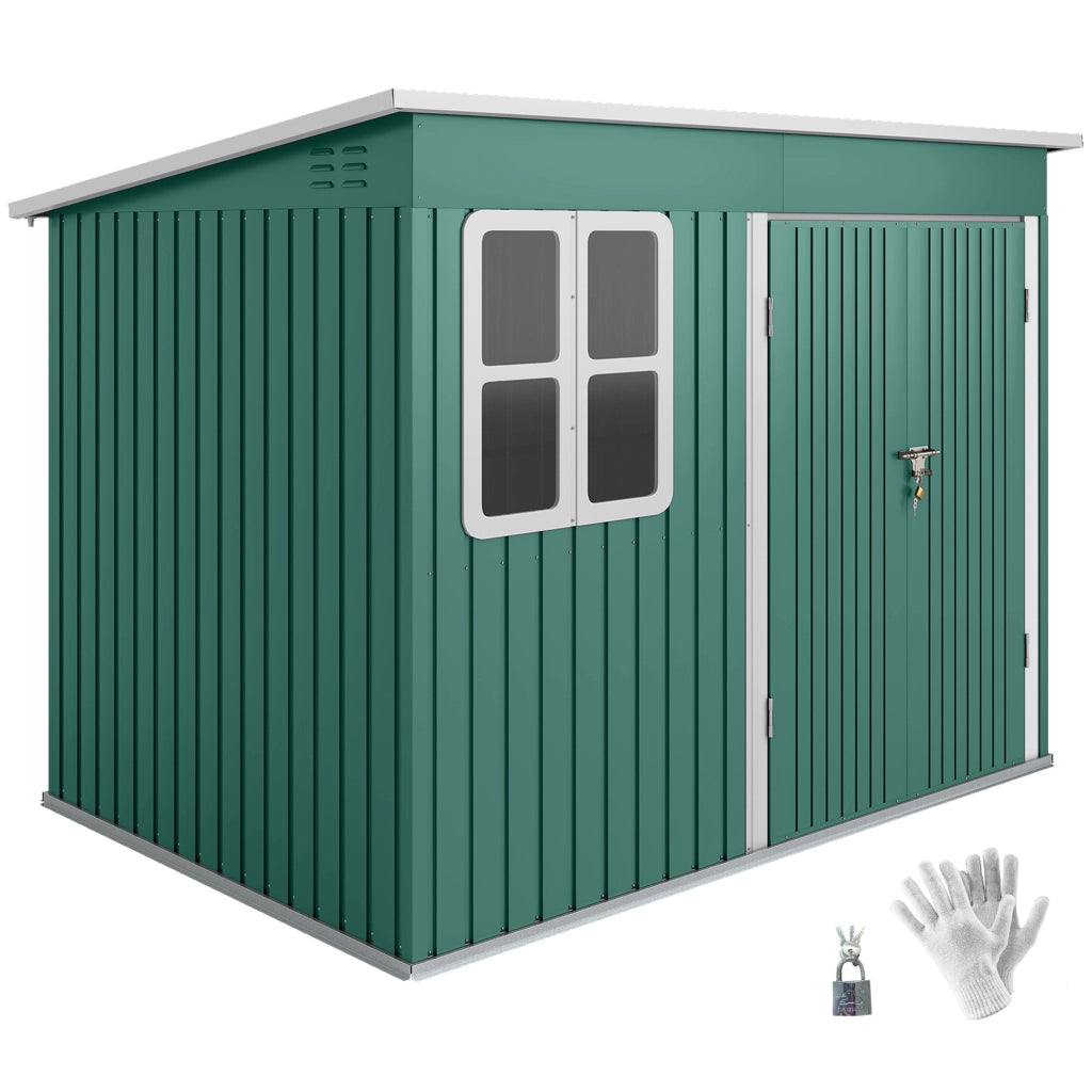 Capannone in metallo per giardino ¨C zephmum ¨C Verde 260x177x190 cm