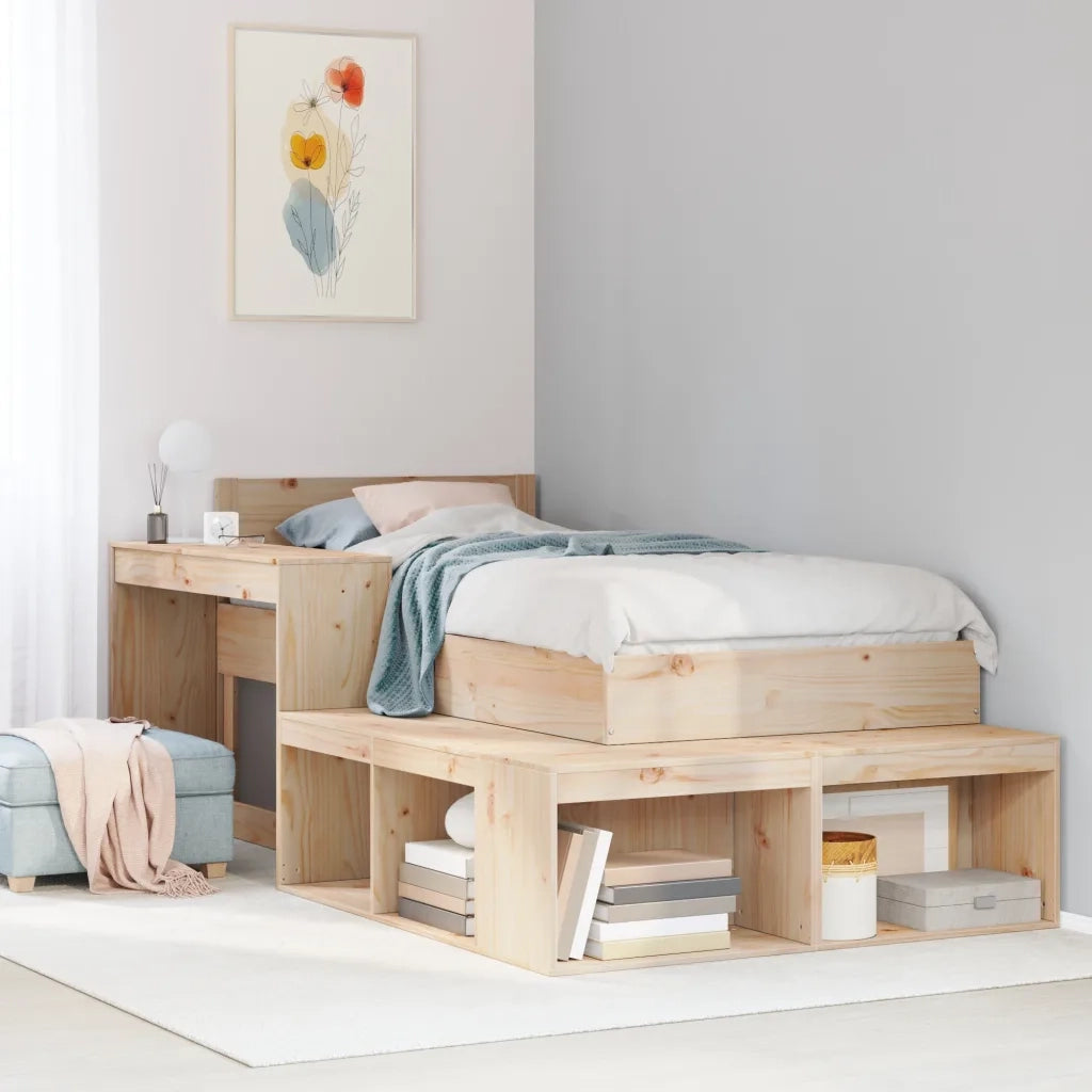vidaXL Comodino con Scrivania 232x122x75 cm in Legno Massello di Pino