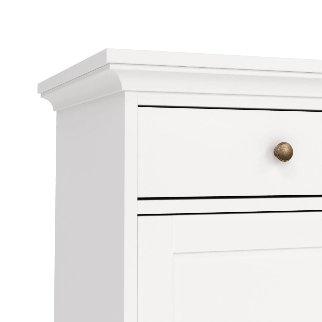 Credenza Asola, Buffet da soggiorno, Madia da salotto, Dispensa da cucina, 144x46 h92 cm, Bianco