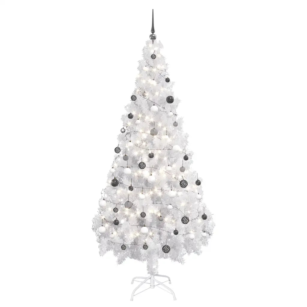 Albero di Natale Preilluminato con Palline 180 cm 620 Rami