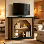 Consolle ULEVR 110x30 cm a 3 livelli con 2 ripiani, design moderno, nero rustico