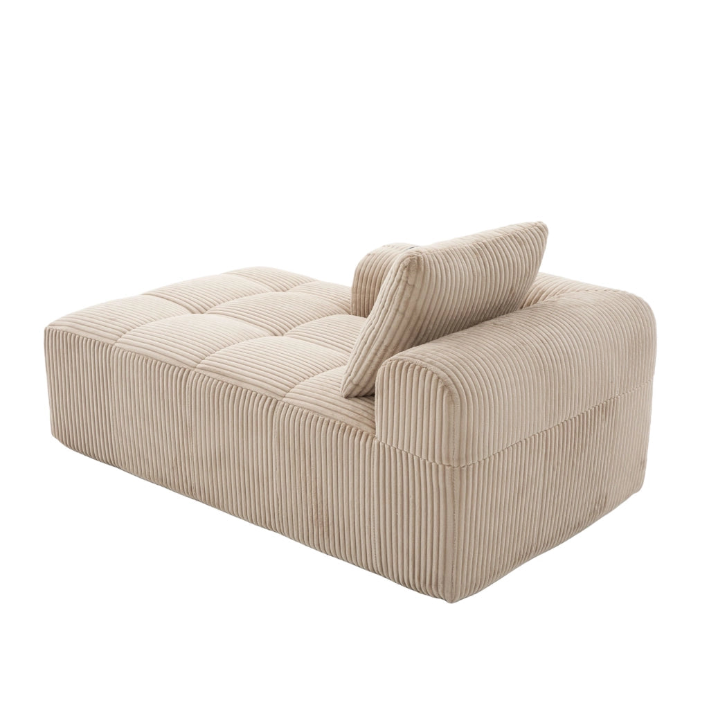 Divano compatto con vani laterali e portabicchieri; 158 × 93 × 61 cm; velluto a coste; kaki