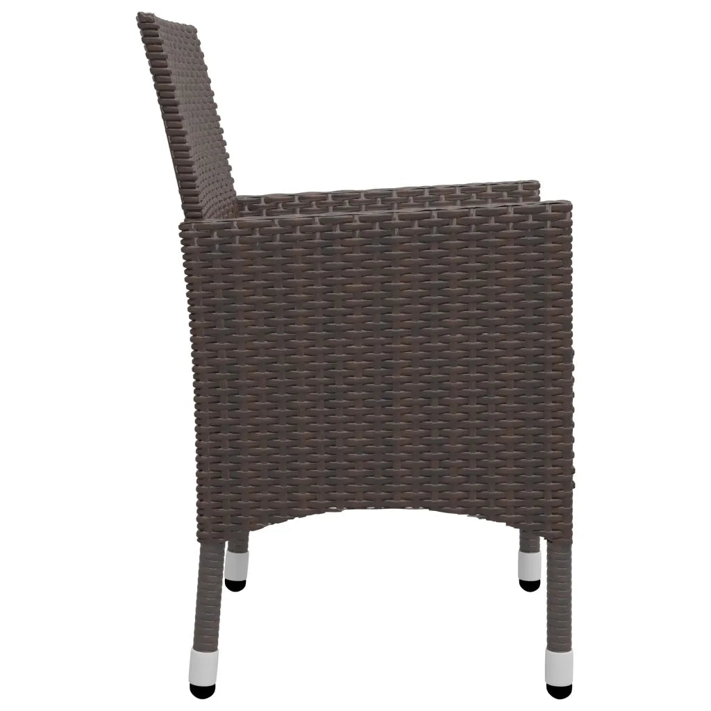 Set Mobili da Pranzo per Giardino 3 pz Marrone cod mxl 36083
