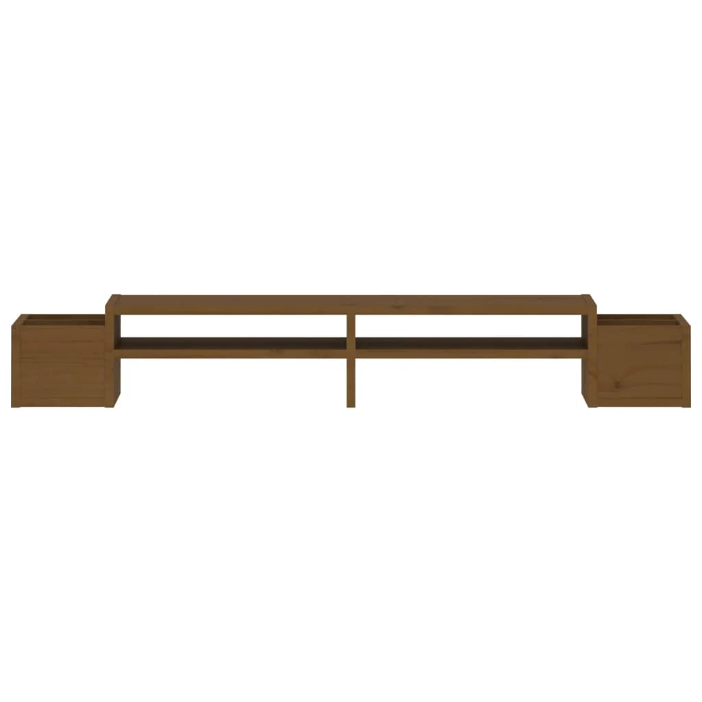 Supporto per monitor 100 x 27,5 x 15 cm in legno massello di pino marrone 02_0004430