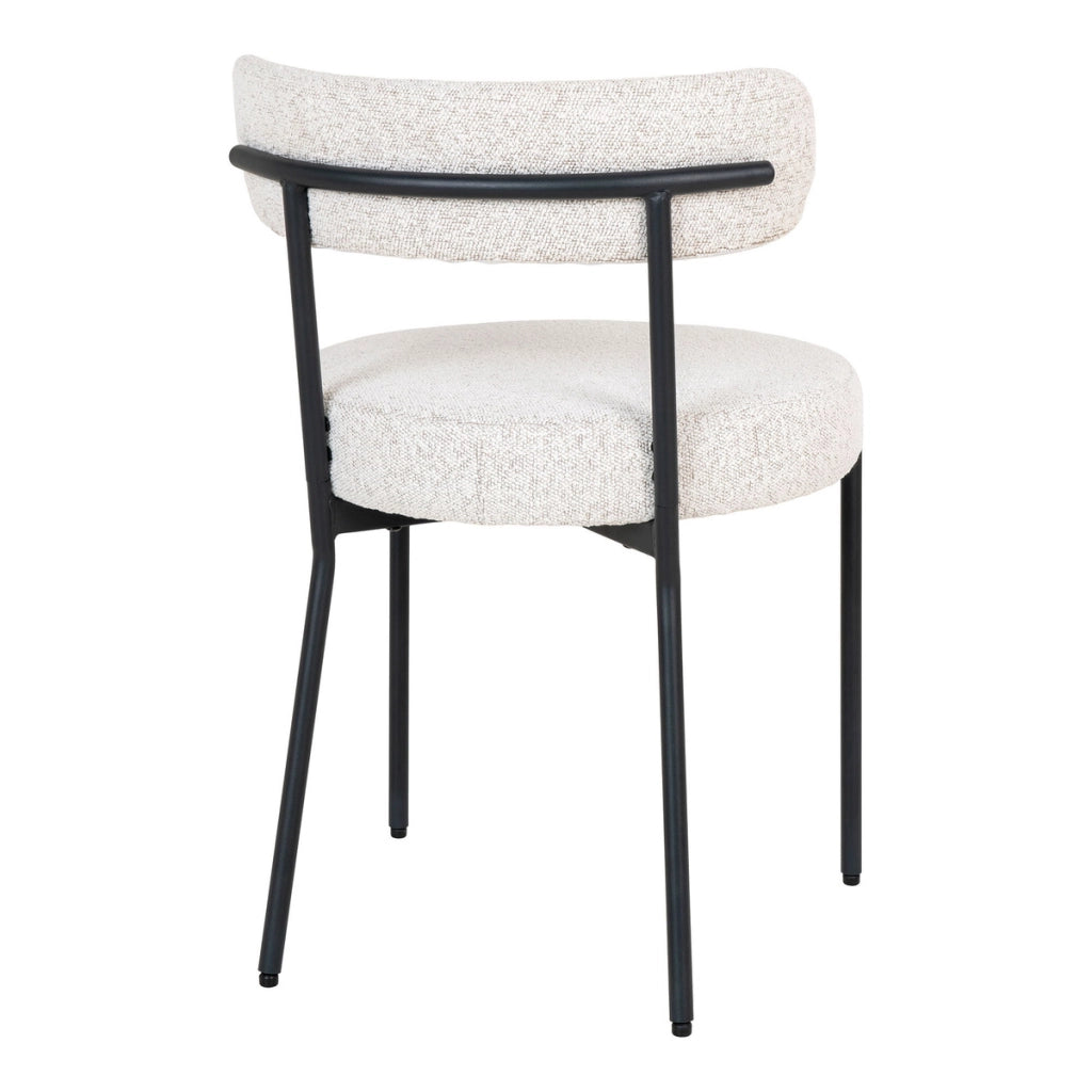 Set di 2 Sedie Badalona, Bianco, Tessuto, 49,5x47x72,5 cm