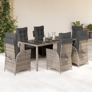 Set da Pranzo da Giardino 7 pz con Cuscini in Polyrattan Grigio 3213082