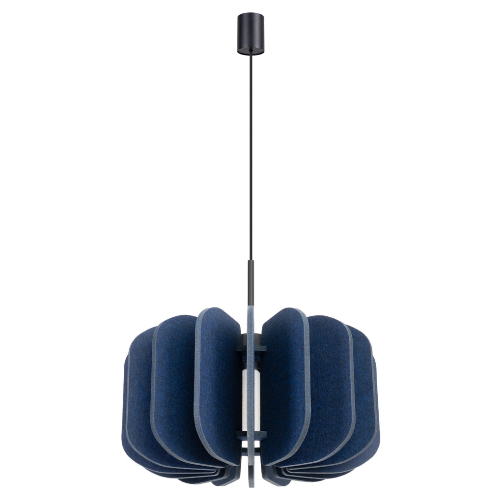 Lampada a sospensione BARDEO in feltro blu Ø45 E27 15W Pure Lume