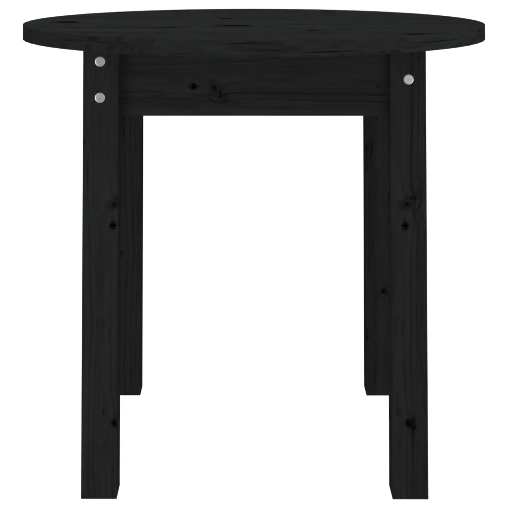 Tavolino da Salotto Nero Ã˜ 45x40 cm in Legno Massello di Pino cod mxl 5537