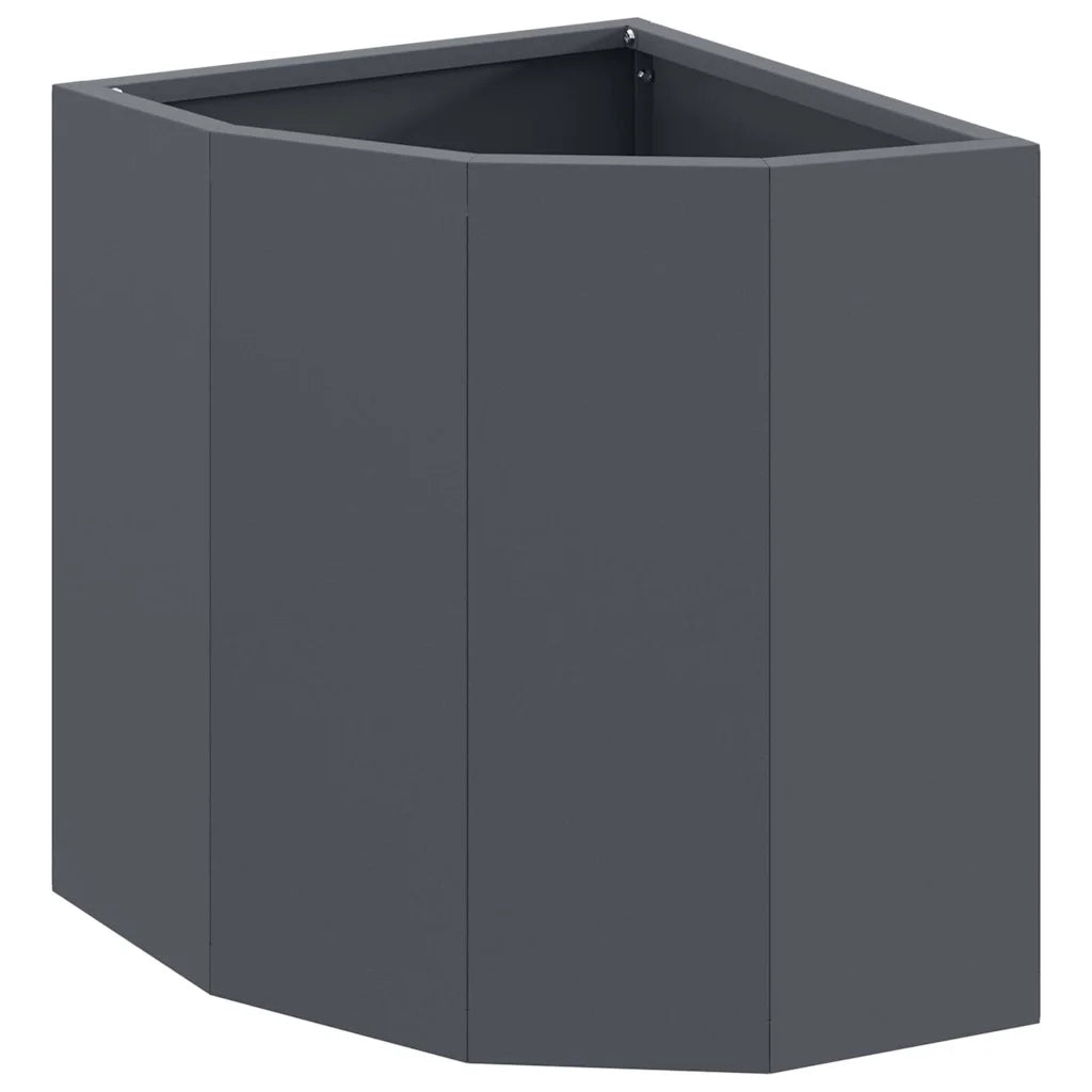 Vaso d'angolo Antracite 30 x 30 x 35 cm Acciaio