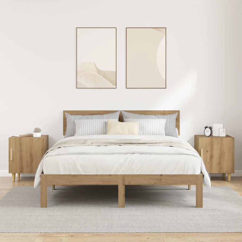 Armadio da Notte 2 pcs Rovere artigianale 40 x 40 x 50 cm